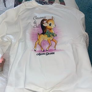 Ariana Grande Christmas and Chill reindeer white sweatshirt!!